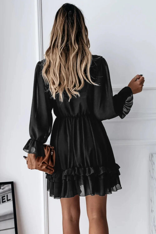 Boho v-neck ruffled dress - Image 2